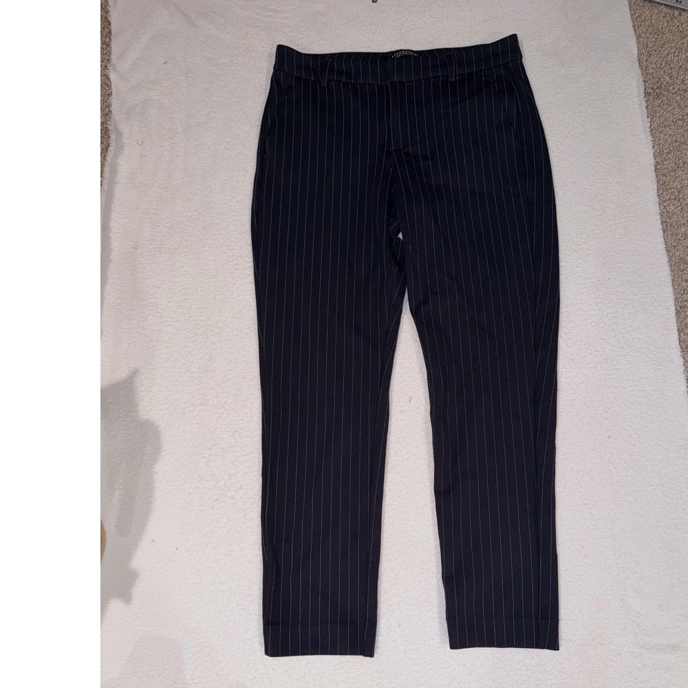 Liverpool Los Angeles Navy Pinstripe Kelsey Knit Trousers Pants Womens 8/29
